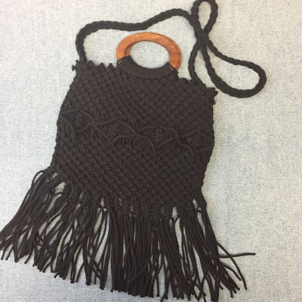 Danielle Nicole Black Fringe Hobo Handbag - image 3